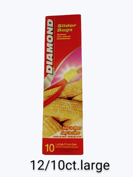 Diamond Slider Gallon Bags 12/10Ct