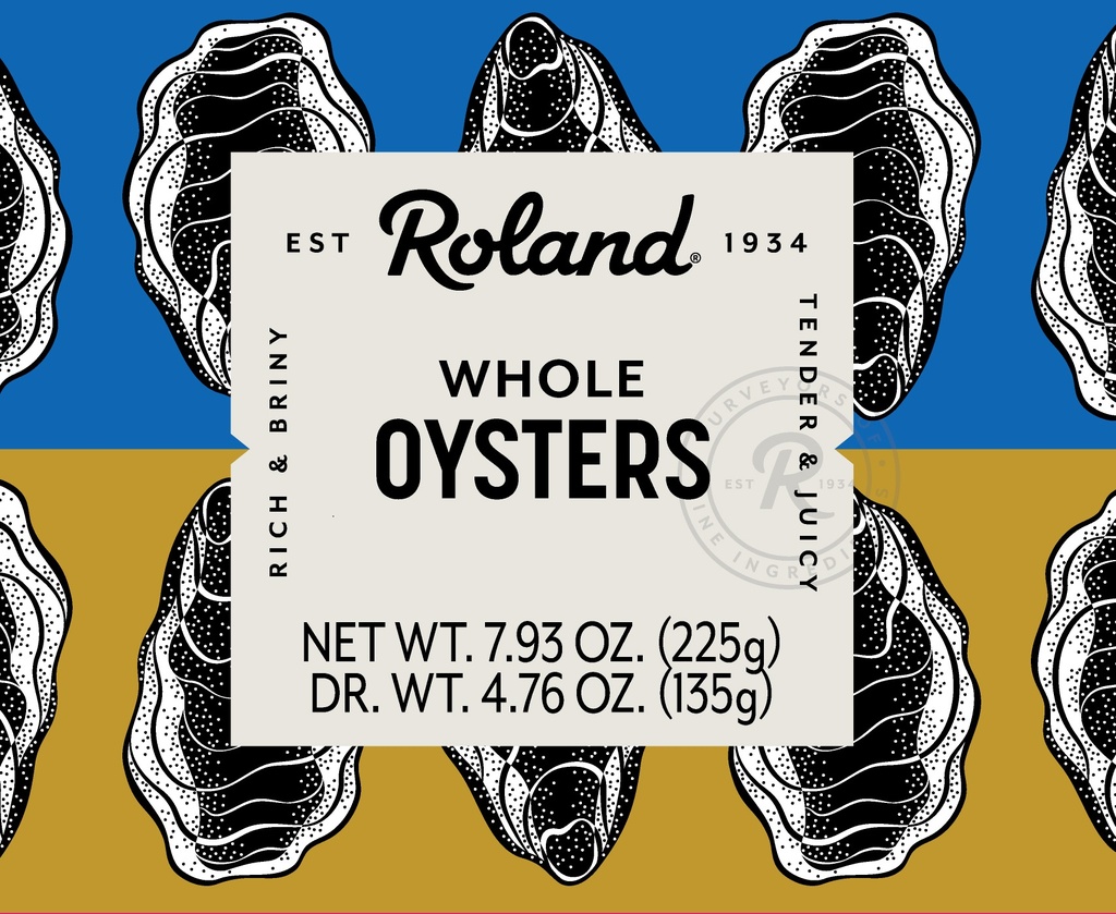 Roland Whole Boiled Oysters 1x24/7.94oz