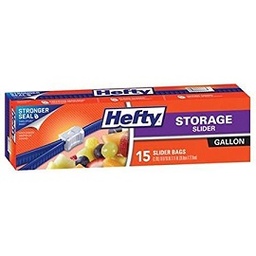 [1900-HF-81416] Hefty One Zip Slider Gallon Storage Bags 9/15Ct