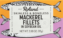 [1500-RL-23314] Roland Skinless + Boneless Mackerel Filets in Soybean Oil1x12/4oz