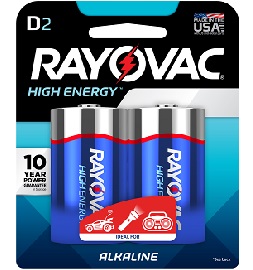 Rayovac Alkaline Carded D (2-Pack) 12/4