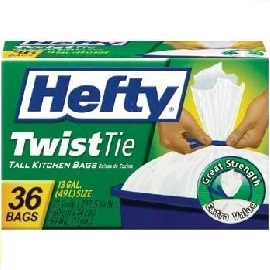 Hefty Twist Tie Tall Kitchen Bags (13 Gallon) 12/36Ct