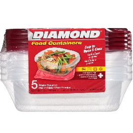 Diamond Sandwich Container 6x5Pk/25Oz