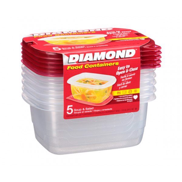 Diamond Soup & Salad Container 6X5Pk/24Oz
