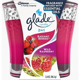 Glade Candle 2-In-1 Fresh Berries & Wild Raspberry 6/3.4Oz