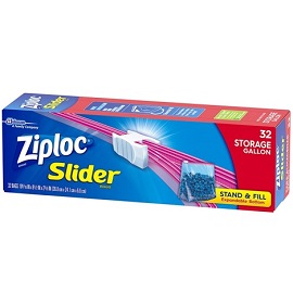 Ziploc Sldr Storage Gal Vp Pleat 9/32 Ct