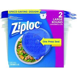 Ziploc Container One Press Large Round 4/2Ct