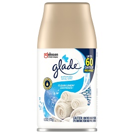 Glade Auto Spray Clean Linen Refill 6/6.2Oz