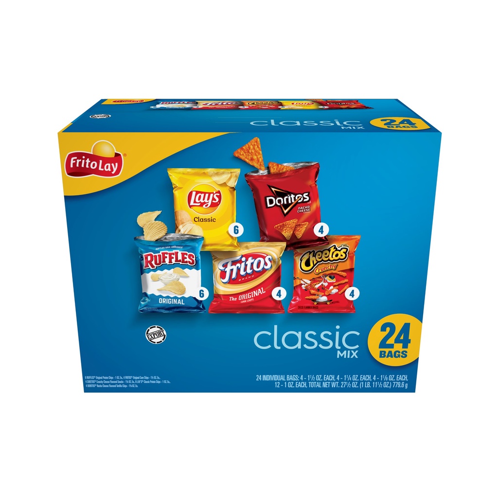 Frito Lay Variety Pack Cube 24ct 1/27.5oz