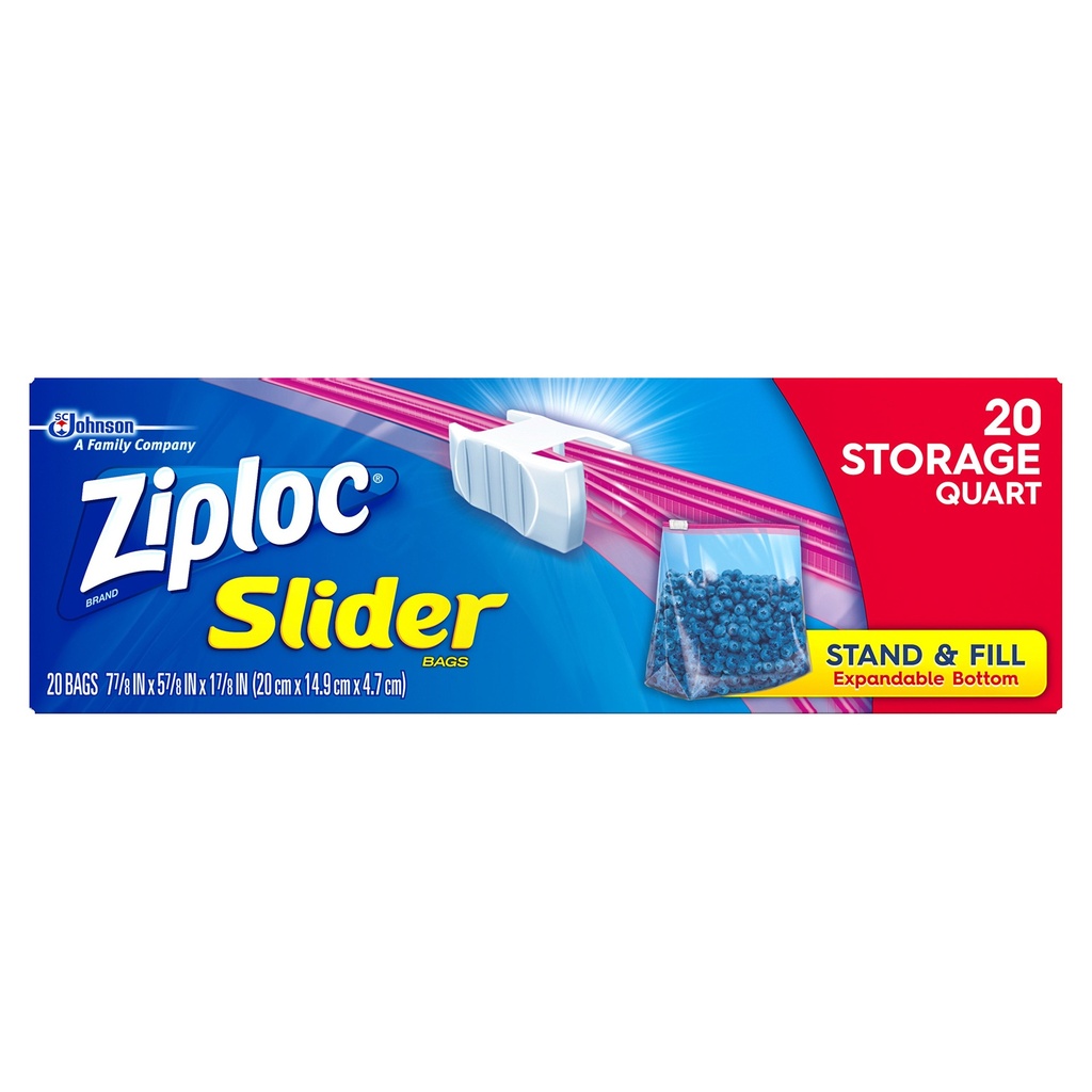 Ziploc Slide Quart Loc Storage 12/20ct