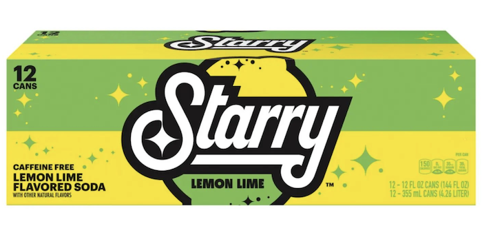 Starry Lemon Lime Flavored Can 2x12/12oz