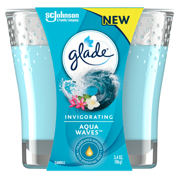 Glade Candle Invigorating Aqua Waves 6/3.4Oz