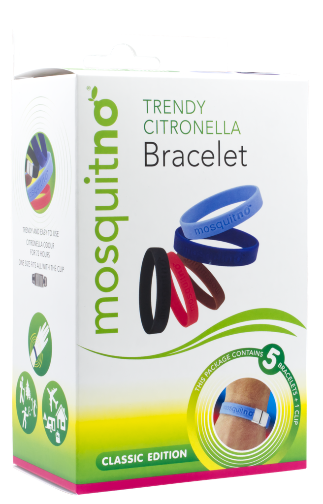 MosquitNo Box Trendy Citronella Regular Bracelets 5-Pack Classic