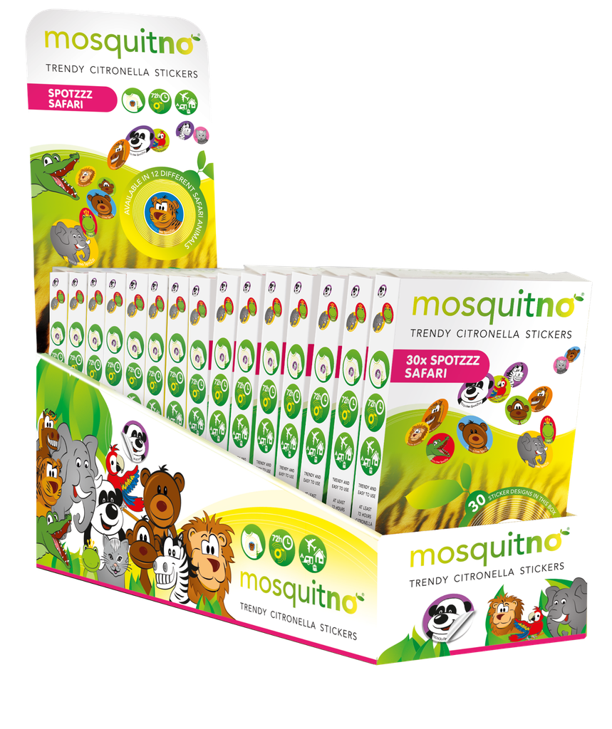 MosquitNo Display Trendy Citronella SpotZzz Safari 5-pack