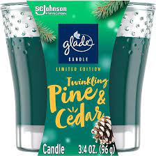 Glade Candle Twinkling Pine & Cedar 6/3.4oz