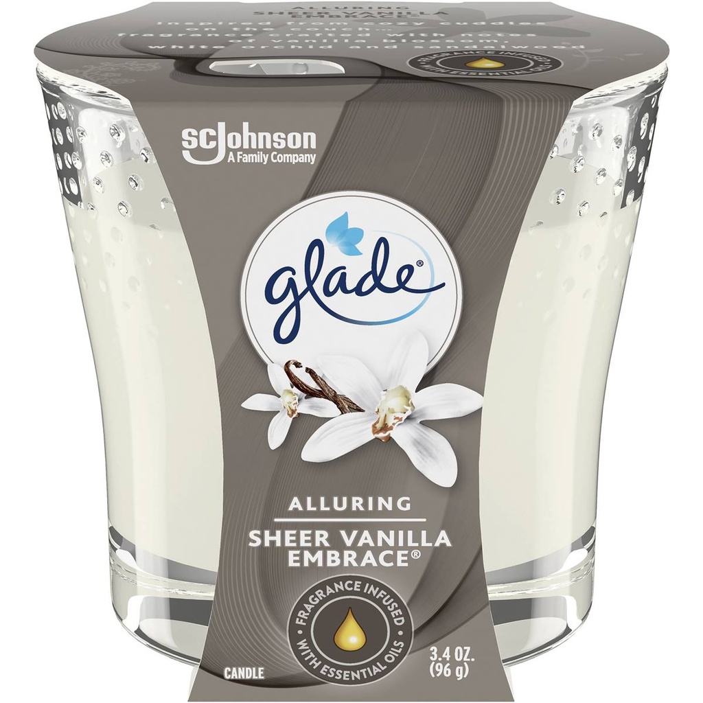 Glade Candle Sheer Vanilla Embrace 6/3.4Oz