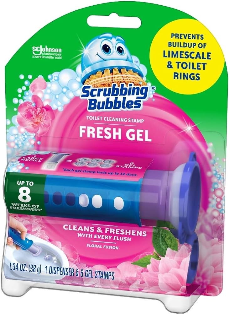 Scrubbing Bubbles Floral Fusion Toilet Cleaning Gel Stamp 6/1.34Oz