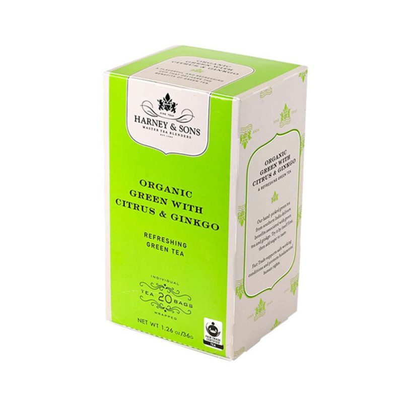 Harney & Sons Organic Green w/ Citrus & Ginkgo Premium Tea Bags 1/20pc