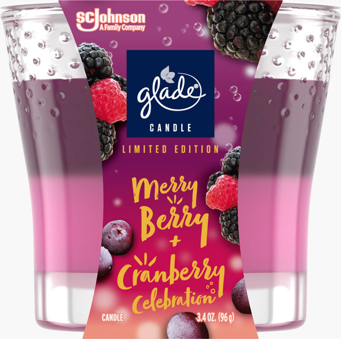 Glade Candle 2in1 Merry Berry & Cranberry Celebration 6/3.4oz