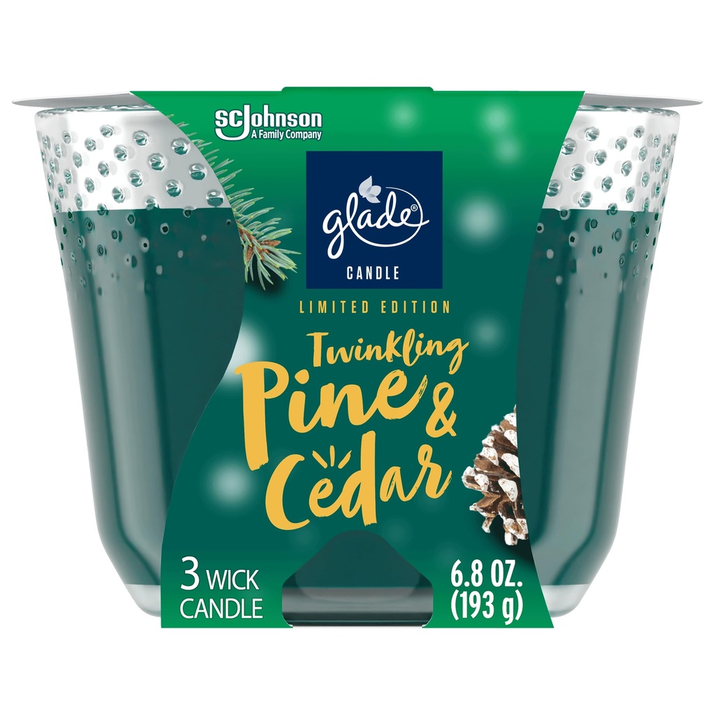 Glade Candle Twinkling Pine & Cedar 3/6.8Oz