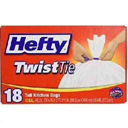 [1900-HF-20330] Hefty Twist Tie Tall Kitchen Bags (13 Gallon) 12/18Ct