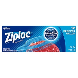 [1900-SJ-00382N] Ziploc Freezer Gallon Bags Value Pack 9/28Ct