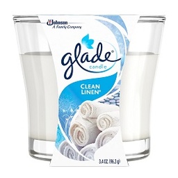 [1900-SJ-76958] Glade Candle Clean Linen 6/3.4oz