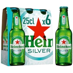 [0900-HE-25246] Heineken Silver Bottle 4X6Pk/25cl