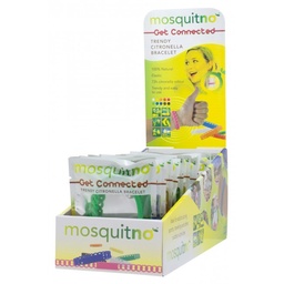 [2200-MQ-11241] MosquitNo Display Trendy Citronella Bracelet Connected Adult - 25 pcs