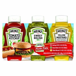 [1500-HZ-98600] Heinz Picnic Pack Ketchup/Sweet Relish/Yellow Mustard 4/37.5oz