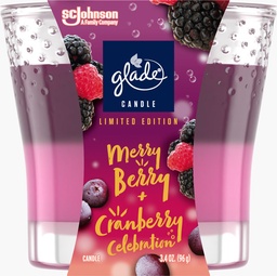 [1900-SJ-05143] Glade Candle 2in1 Merry Berry & Cranberry Celebration 6/3.4oz