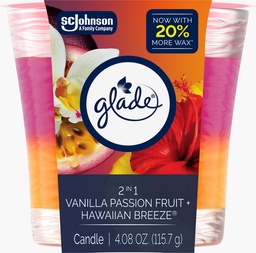[1900-SJ-05488] Glade Candle 2in1 Hawaiian Breeze & Vanilla Passion Fruit 6/4.08oz